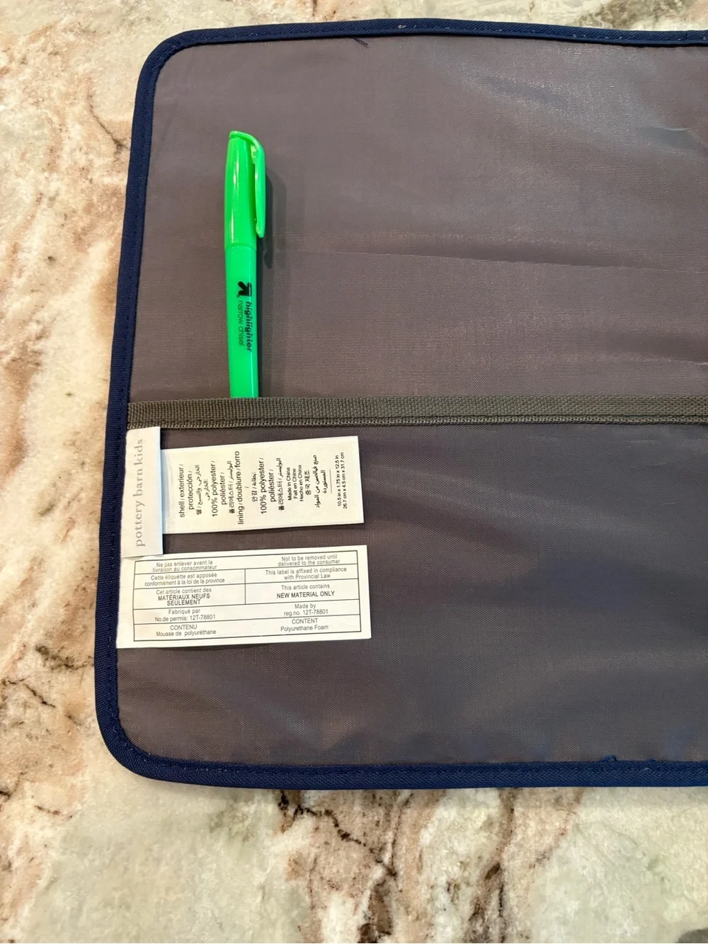 Pottery Barn Kids Mackenzie Navy Glow in Dark Dinosaur 3 Ring Binder Pencil Case